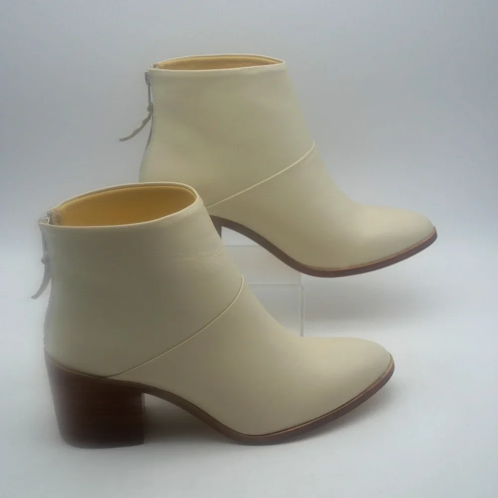 NEW Nisolo Women's 9 Dari Leather Ankle Boots Bootie Bone Cream No Box